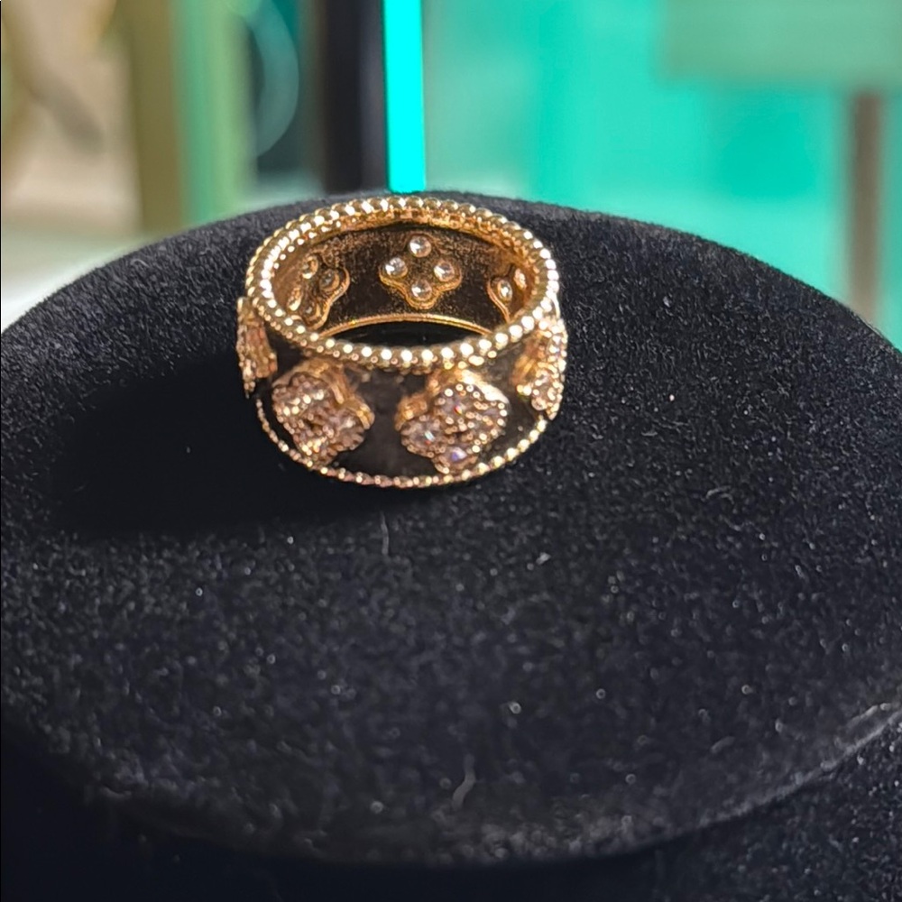 Gold Intricate Lattice Statement Ring